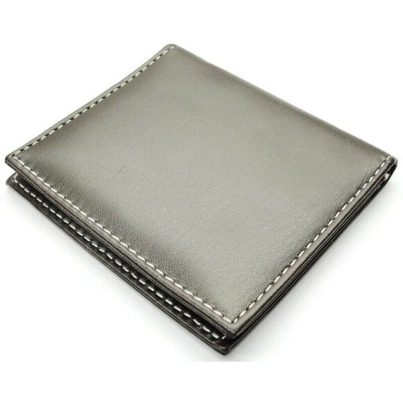 Unbranded Other - Brown Stitched Money  Leather Wallet Photo Credit Card Cash ID Holder